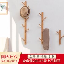 Creative tree branch stick type Wall Wall coat rack adhesive hook living room bedroom solid wood door rear storage decoration
