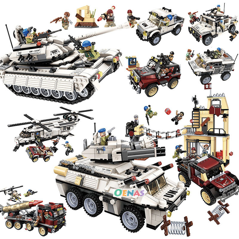 Enlightenment peacekeeping troops UN Thunder mission Puzzle DIY assembly building blocks package children's toys