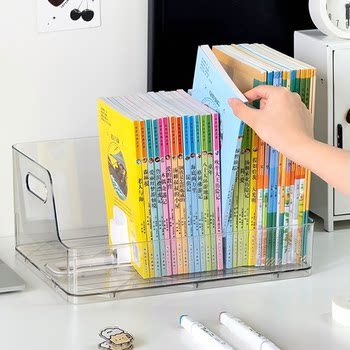 Large capacity storage box acrylic transparent book shelf