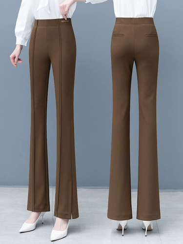 Осенние штаны-клёш, приталенные эластичные штаны для отдыха, высокая талия, коллекция 2023