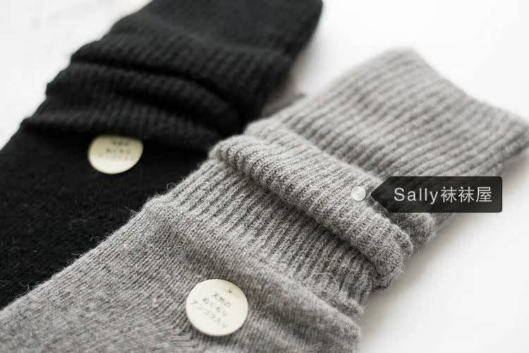 Mùa thu và mùa đông mặt bích dày cashmere màu rắn vớ vớ len nữ vớ Nhật Bản vớ vớ retro dày vớ vớ thổ cẩm