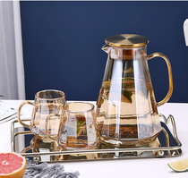  Nordic cold water jug Glass heat-resistant high temperature household cold plain water cup teapot set tie pot large capacity cold water jug