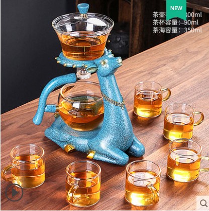 Creative Sloth Tea Maker Teapot Teapot Shake Soundnet Red Heat Resistant Glass Half Fully Automatic Korn Tea Furniture Set Group Tea Leak