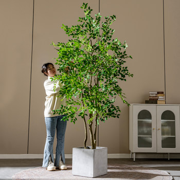 High-End Artificial Large Elm Money Tree, Money Banyan, Bionic Green Plant, Fake Tree, Indoor Living Room Landscaping Plant Decoration Ornament