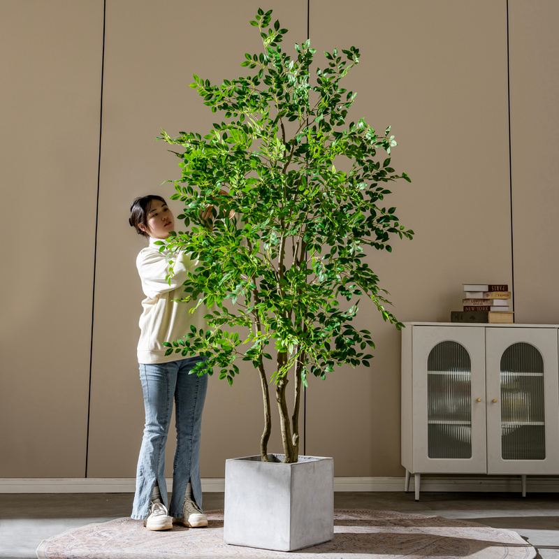 High-End Artificial Large Elm Money Tree, Money Banyan, Bionic Green Plant, Fake Tree, Indoor Living Room Landscaping Plant Decoration Ornament