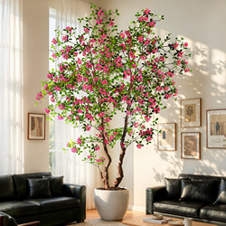 High-End Artificial Green Plants, Island Spring Flowers, Fake Flower Trees, Indoor Window Display Floor-Standing Artificial Flower Decorations, Light Luxury Floor-Standing Ornaments