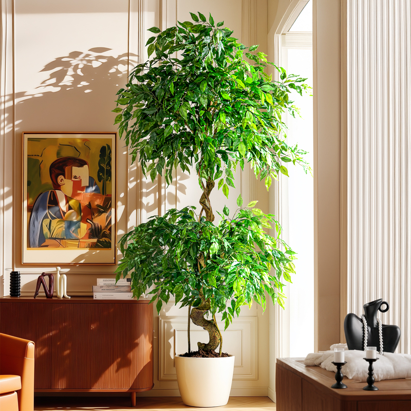 Artificial Green Plant Climbing Banyan Tree Fake Tree Bionic Plant Happiness Tree Indoor Living Room Floor-Standing Potted Plant Landscape Decoration