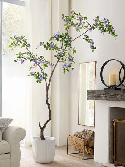 Artificial Green Plant Money Tree Fake Flower Tree High-End Light Luxury Living Room Balcony Floor-Standing Potted Plant Decoration Window Display Landscaping