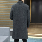 Зимнее двусторонное пальто для мальчиков, длинный утепленный пиджак классического кроя, шерстяной вкладыш с пухом, куртка