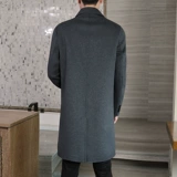 Шерстяной демисезонный двусторонний длинный плащ для мальчиков, шерстяное пальто