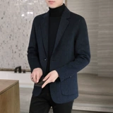 Демисезонный шерстяной модный костюм, двусторонное шерстяное пальто для отдыха, облегающий крой, в британском стиле