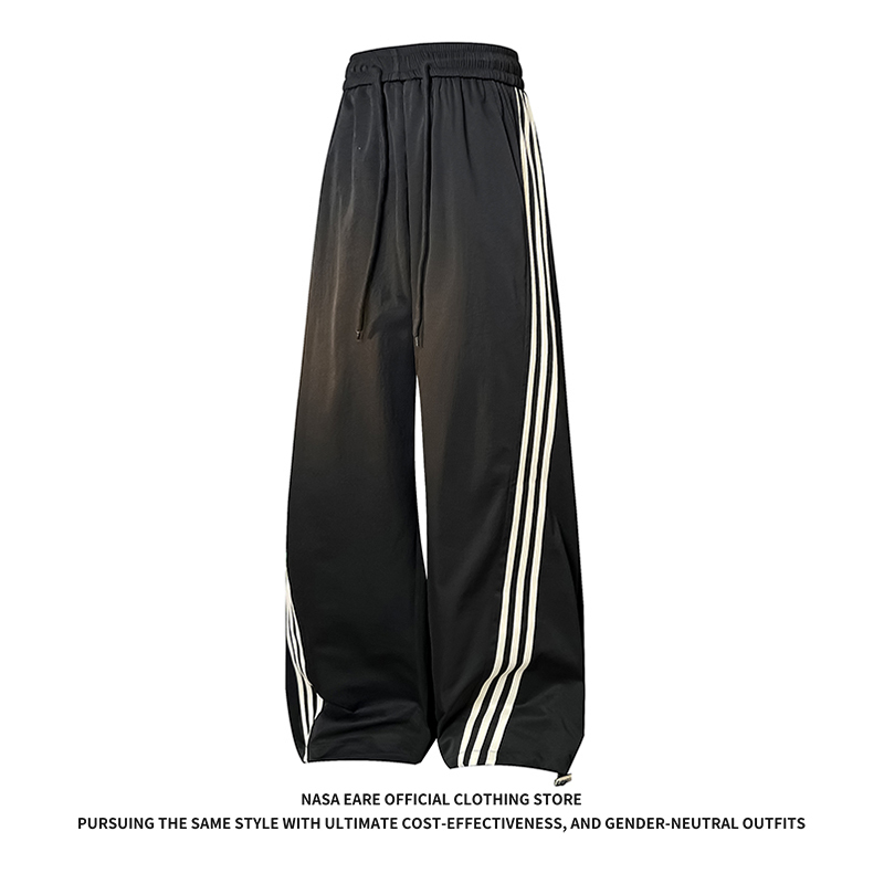 Nasab-Eare American Retro Striped Straight-Leg Casual Pants for Men, Summer Outdoor Water-Resistant Hiking Sports Trousers