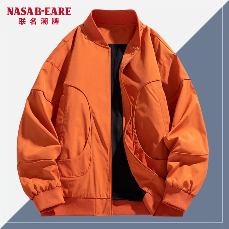 Nasab-Eare American-Style Pilot Waterproof Jacket for Men, Autumn High-End Baseball Jacket, High Street Fashion Top