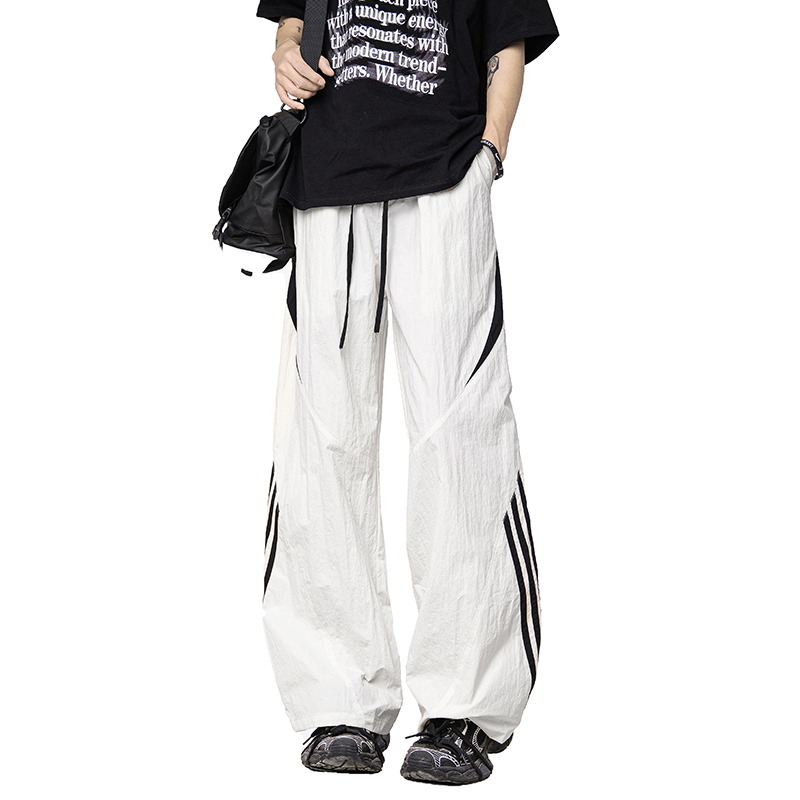Nasab-Eare American-Style Striped Paratrooper Casual Pants for Men and Women, Summer Loose-Fitting, Cool and Quick-Drying Sports Long Pants