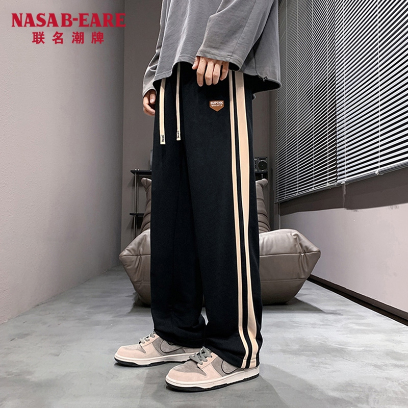 Nasab-Eare Hip-Hop Men's Pants Men's Spring, Summer and Autumn Student American-Style Loose Straight Wide-Leg Casual Sports Sweatpants