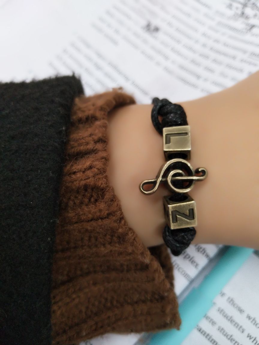 Handmade tùy chỉnh thư cặp đôi vòng tay Phiên bản Hàn Quốc của phụ nữ vòng đeo tay thời trang đơn giản vòng tay trang sức thủy triều tay nam dây đeo tay vòng tay tỳ hưu