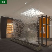 Glass flow wall indoor and outdoor water curtain fountain Feng Shui screen entrance humidifier decorative wall complete set without installation