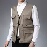 Осенний летний жилет, тонкая дорожная куртка, комплект, для среднего возраста
