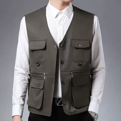 Осенний летний жилет, тонкая дорожная куртка, комплект, для среднего возраста