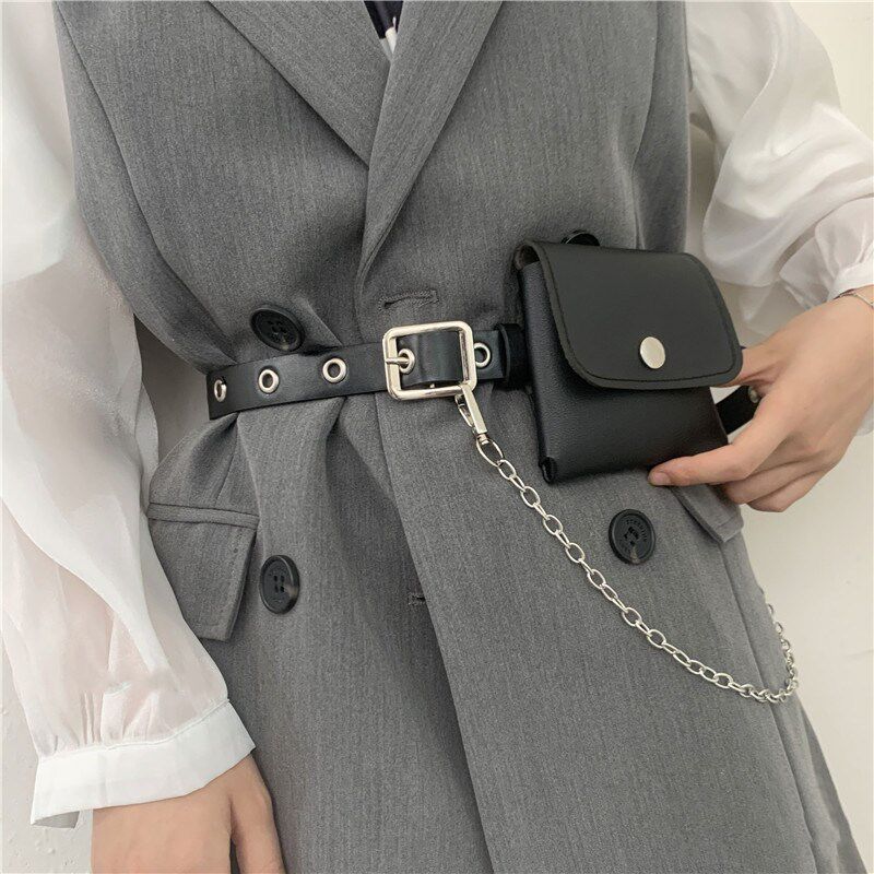 Fanny belt female INS style decorative belt female with jeans skirt Korea contracted 100 waist seal small bag