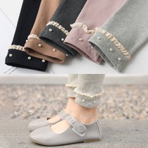 Girls leggings spring and autumn wearing foreign Style 2020 new cotton baby plus velvet long pants Winter Childrens autumn