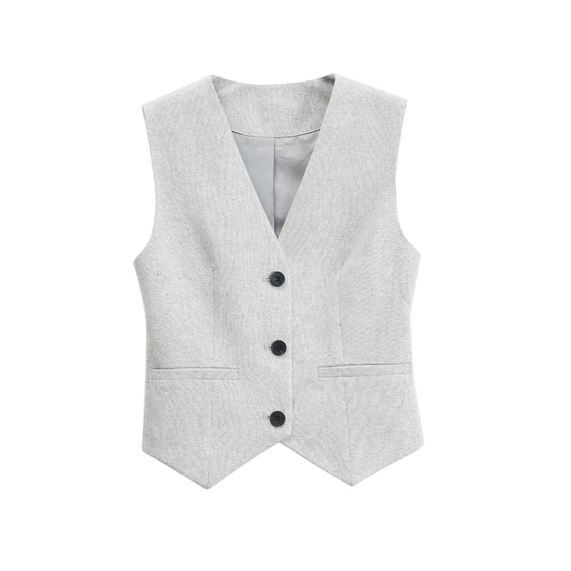 Garbociaga Longxier Gentleman Knitted Dress Pile Collar Vest Jacket Suit Skirt Women 1308