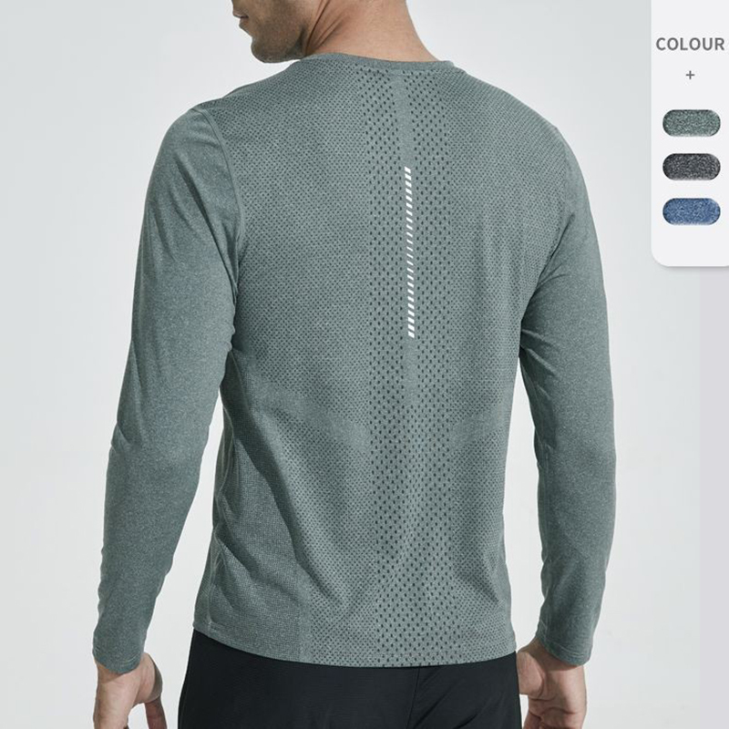 Lulu Same Style Men's Quick-Drying Shirt Spring and Summer Running Fitness Clothing Long-Sleeved Top Breathable T-Shirt Elastic Basketball Training
