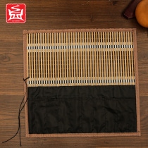 Guding bamboo preparation pen curtain edging 10 mouth cloth bag pen curtain with pocket brush storage tools natural materials calligraphy supplies painting tools painting material protection brush rice paper wool edge paper