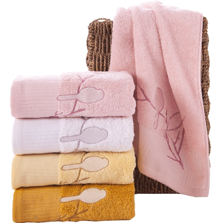 金号毛巾浴巾纯棉加厚加大成人家用洗脸洗澡精致素雅绣花吸水酒店