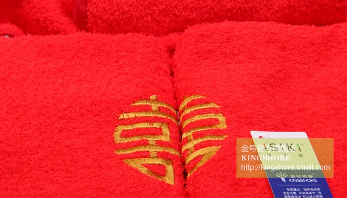 nguồn cung cấp món quà vàng số bông vải khăn bông gói đám cưới cát tường lễ hội màu đỏ đám cưới thêu - Khăn tắm / áo choàng tắm khăn tắm sợi tre cho bé