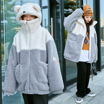 Girl coat 2021 new autumn and winter clothes 13 plus velvet thickening Net red 12 years old 15 big boy girl foreign style winter 14