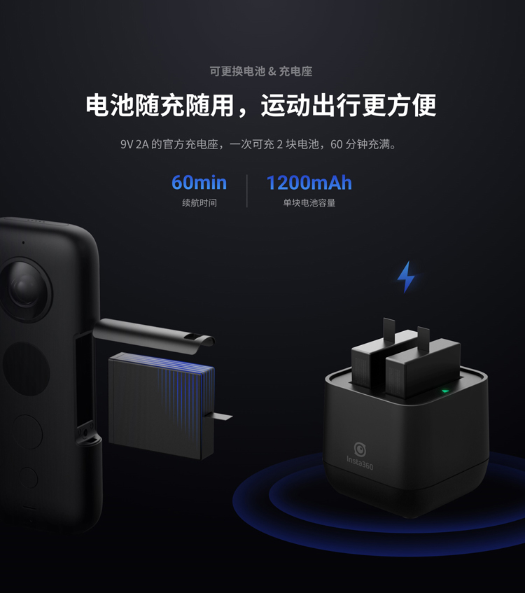 [Tự] Insta360 ONE X chuyển động ổn định hình ảnh camera toàn cảnh camera HD camera kỹ thuật số - Máy quay video kỹ thuật số thiết bị quay phim