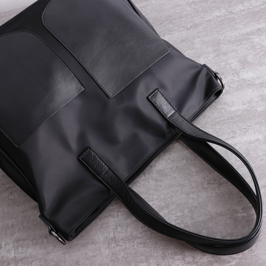 European and American high-end nylon Oxford cloth with first-layer cowhide large-capacity one-shoulder diagonal dumpling women's bag commuter handbag
