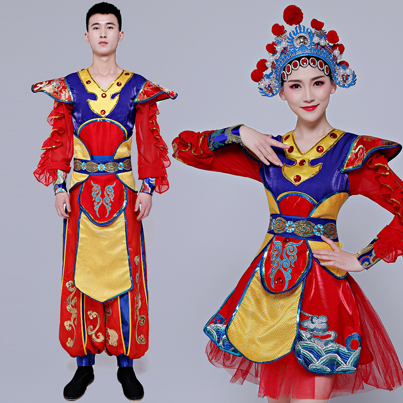  Chinese folk dance costumes team water waist drum dance costumes for women opening dance Beijing Opera pretty Huadan Dance Costume