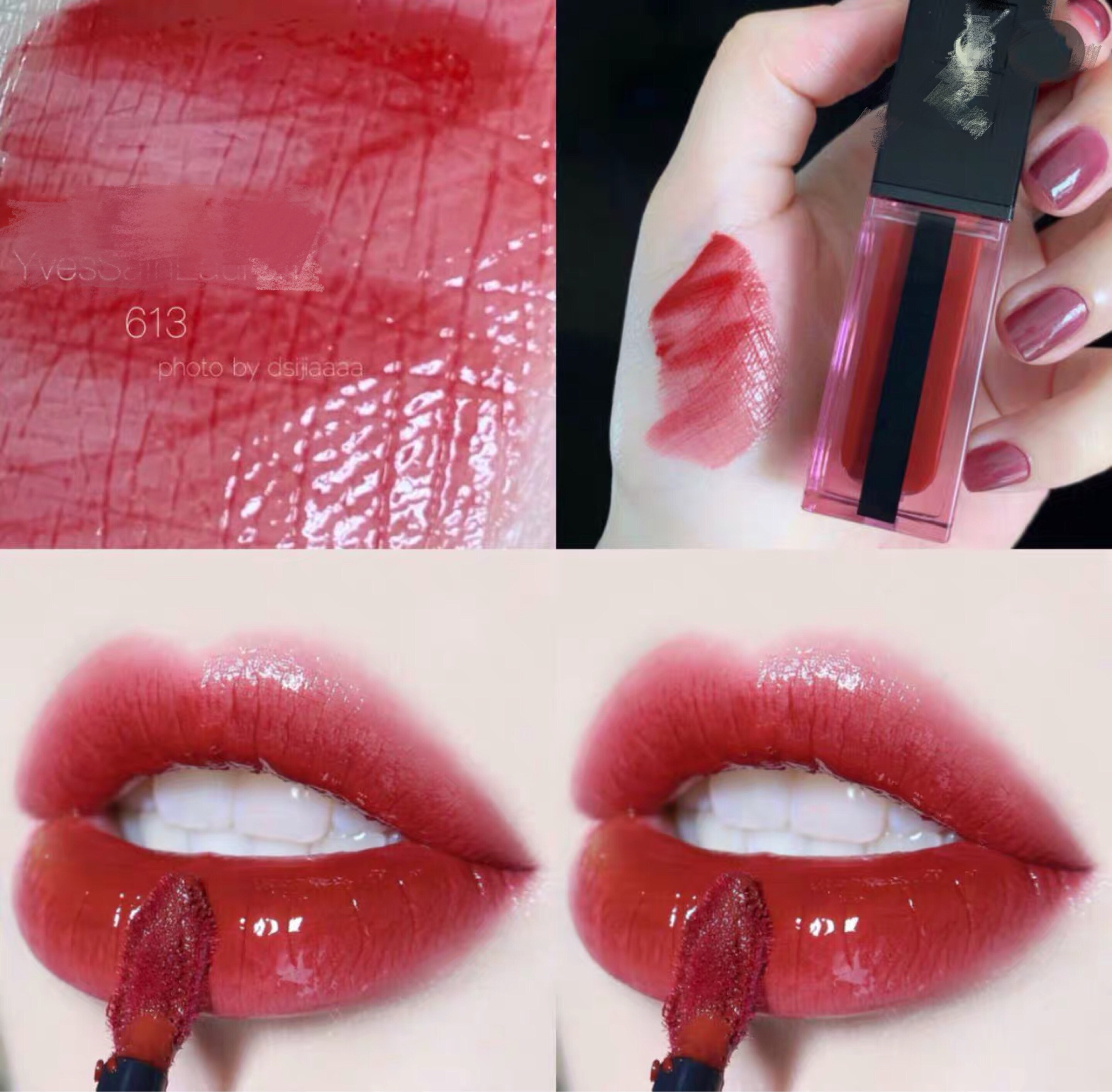 Spot Saint Laurent YSL black tube 407 409 416 mirror 12 water light lip glaze 613 617 618 610