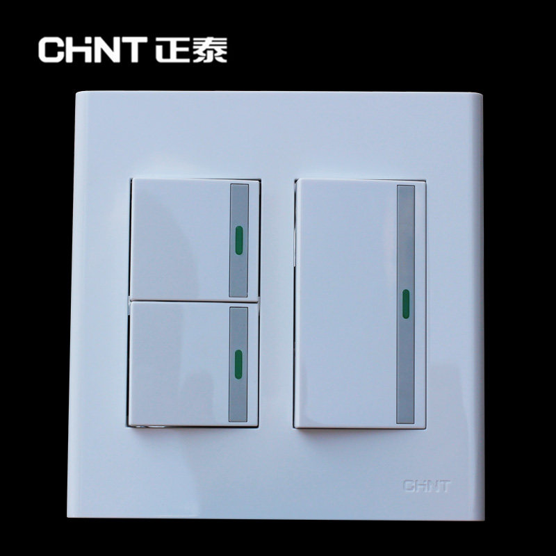 CHNT Zhengtai Switch Socket 120 Type 9 Series 120X120 Three Open Double Cut Switch Panel Socket Wall Switch