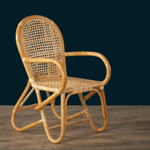 Rattan chair set household balcony leisure backrest rattan chair real rattan outdoor courtyard tea table combination table and chair single