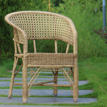 Liangshun hand-woven natural real mountain rattan chair Old-fashioned green rattan chair Outdoor leisure backrest chair Study restaurant chair