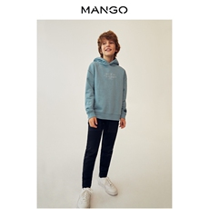 Толстовка детская mango男童卫衣2020秋冬新款棉质面料连帽印有文字松紧饰边卫衣
