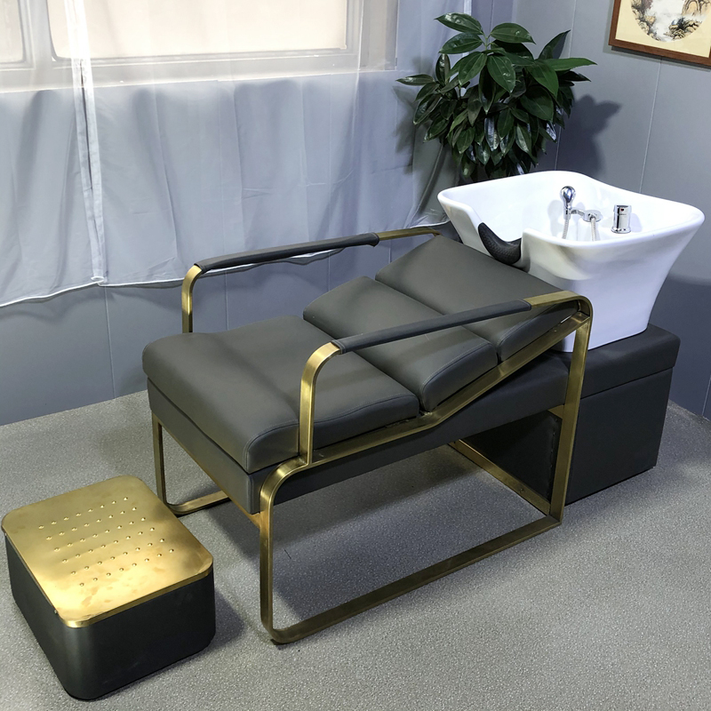 Hairdresse Shop Beauty hair Shop Hair Washing Bed High-end Minima Comfort Half Lying Type Beauty Salon Water Bed Ceramic Basin Hair Salon Special