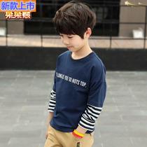 High-grade boys shirt spring dress childrens middle and large childrens T-shirt long sleeve cotton boy shirt Korean version