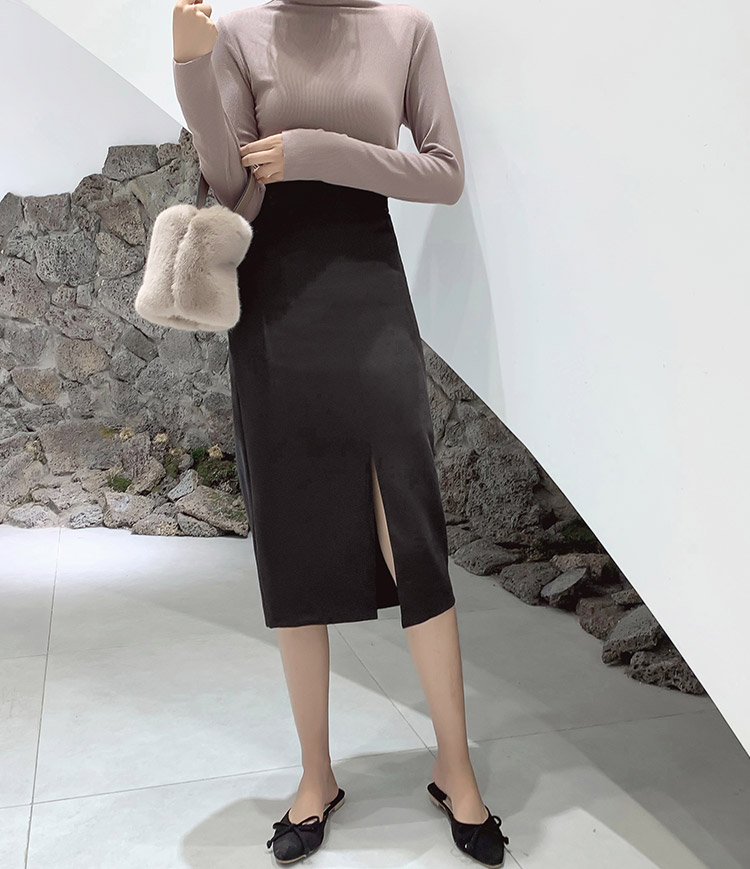 Xuân-Hè 2019 váy mới nữ dài phần trước ngã ba cao eo váy bước thẳng váy phù hợp với váy - Váy chân váy dài vintage