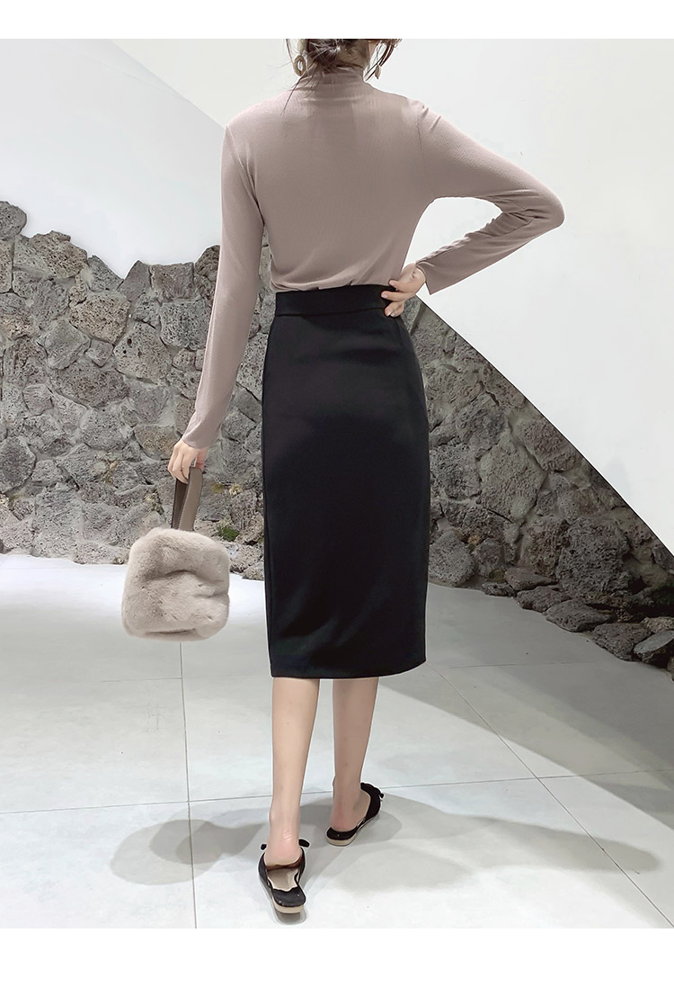 Xuân-Hè 2019 váy mới nữ dài phần trước ngã ba cao eo váy bước thẳng váy phù hợp với váy - Váy chân váy dài vintage
