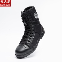 Summer security shoes mesh breathable combat boots mens autumn and winter velvet training shoes spring and autumn canvas high state training shoes