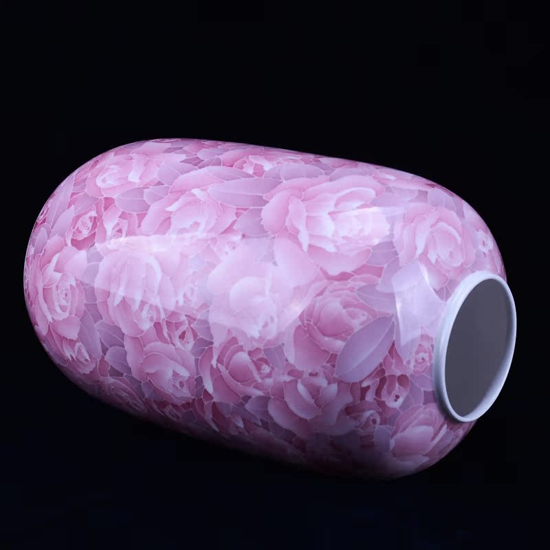 Under the liling glaze colorful porcelain vase TV ark adornment medium ceramic vase peony hand - made patterns furnishing articles