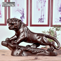 Ebony wood carving Tiger ornaments zodiac Tiger on mountain Tiger solid wood home living room decoration craft gift