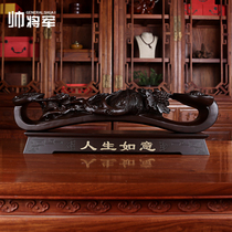 Ebony wood carving life wishful ornaments Large lucky home decorations Mahogany crafts Birthday housewarming gifts