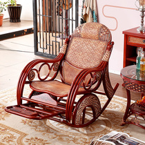 Rattan Chair Adult Balcony Afternoon Nap Rattan Chair Casual Solid Wood Seniors Chair Home Carefree Chair Grown-up Rattan