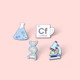 ເຂັມຂັດຊີວະວິທະຍາ Erlenmeyer flask microscope metal badge pin clothes backpack accessories students Teacher gift medal