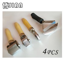 Tire repair tool scraper wooden handle pressure wheel compaction wheel tire repair pressure wheel audio pressure wheel roller tire repair scraper